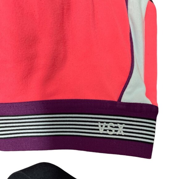 Victoria's Secret VSX Sport Zip-Front Sports Bras Set Of 2 Blue & Coral 36D - Picture 8 of 9